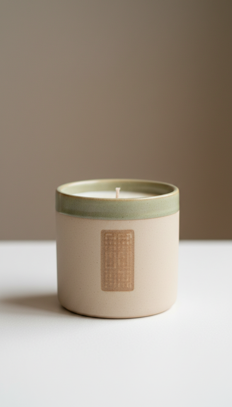 Cream ceramic café crema candle