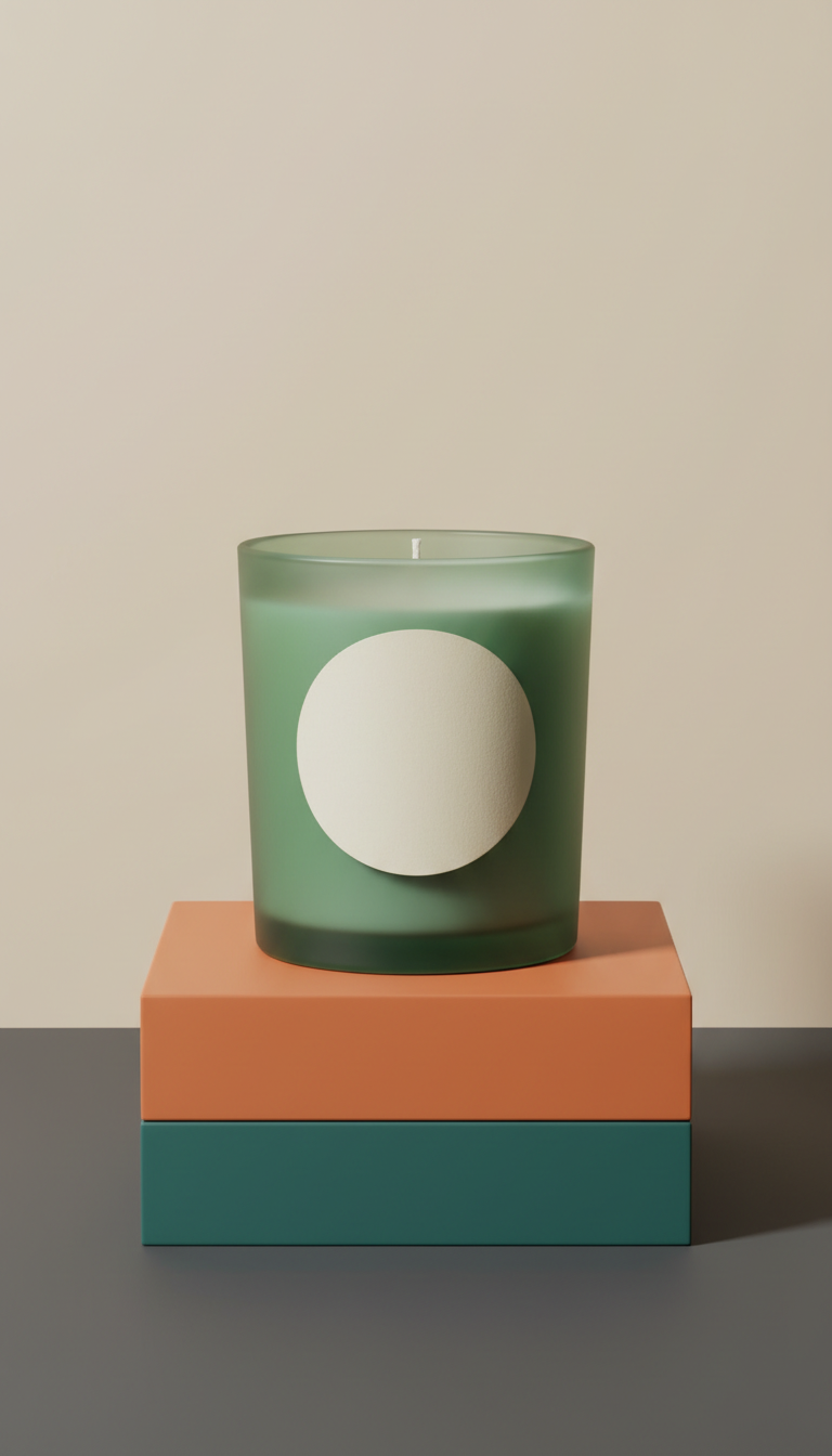 Jade Palm ceramic vessel candle