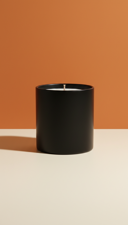 Obsidian Black glass candle
